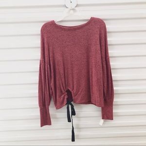 Derek Heart Asymmetrical Tie Blouse